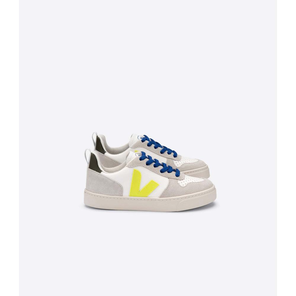 Veja V-10 BONTON Kids\' Sneakers White/Blue | NZ 839YXF